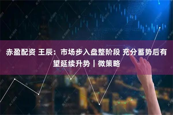 赤盈配资 王辰：市场步入盘整阶段 充分蓄势后有望延续升势｜微策略