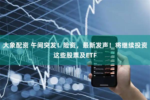 大象配资 午间突发！险资，最新发声！将继续投资这些股票及ETF